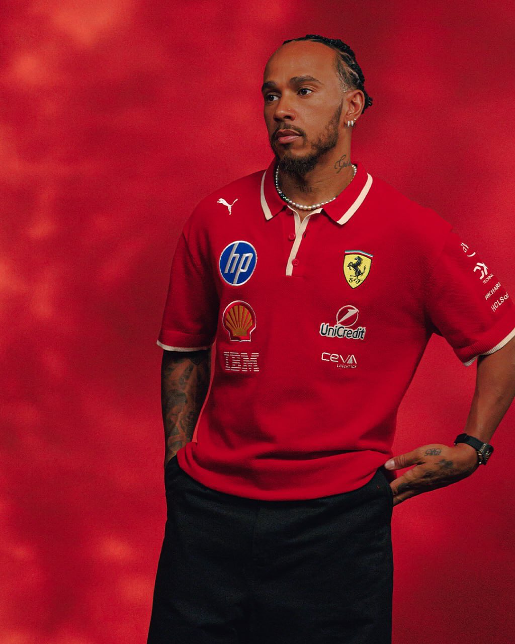 Playera Polo GP China Scuderia Ferrari PUMA 2025 Teamwear Edición Especial Oversized 2025
