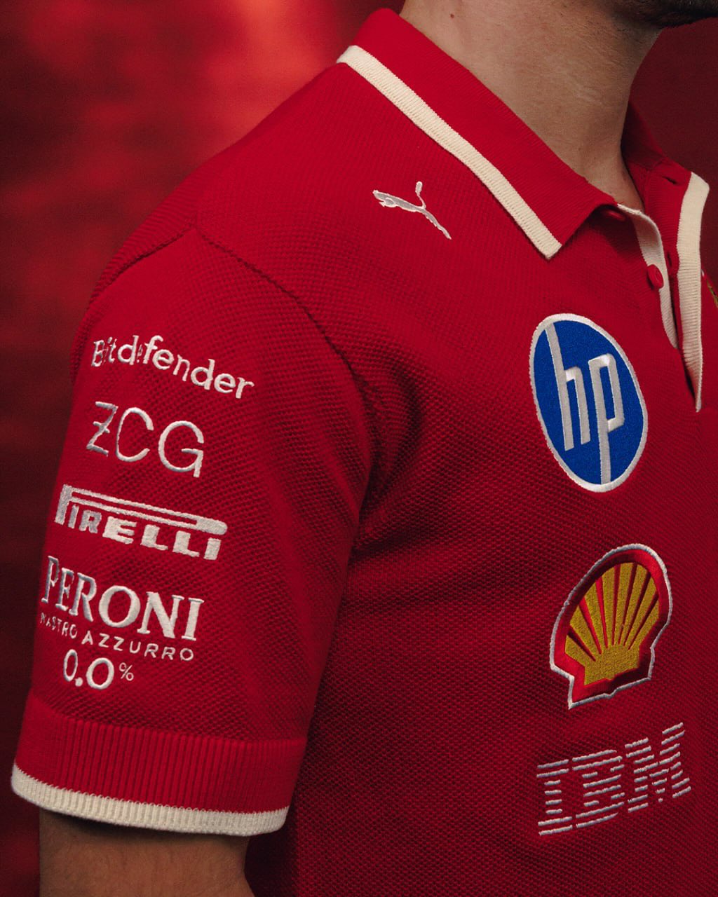 Playera Polo GP China Scuderia Ferrari PUMA 2025 Teamwear Edición Especial Oversized 2025