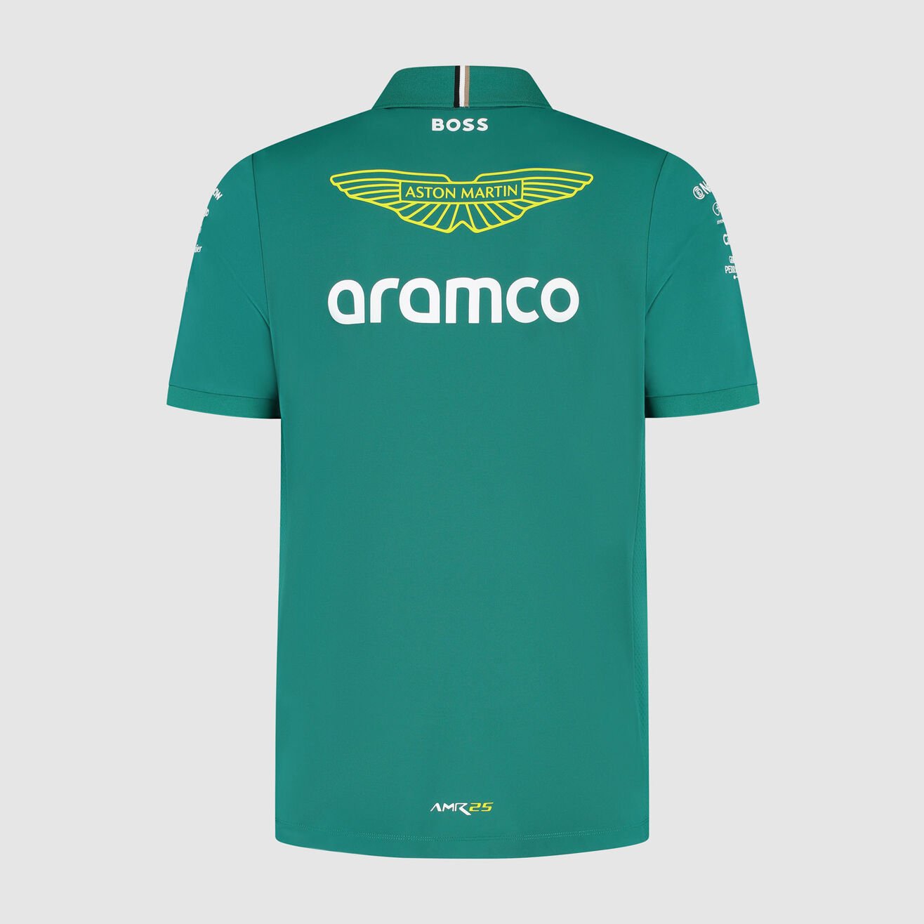Polo Aston Martin 2025 Team Oficial con Detalles BOSS
