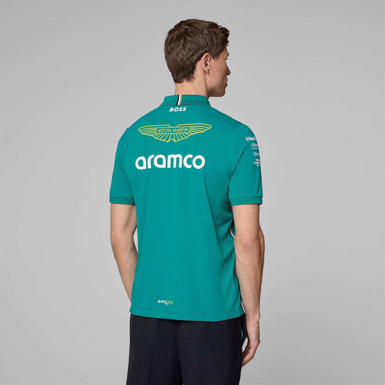 Polo Aston Martin 2025 Team Oficial con Detalles BOSS