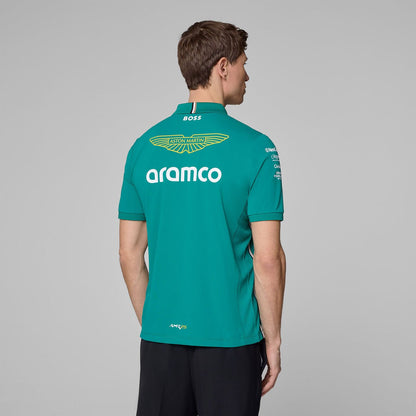Polo Aston Martin 2025 Team Oficial con Detalles BOSS