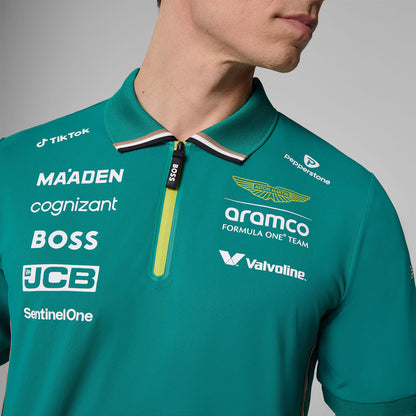 Polo Aston Martin 2025 Team Oficial con Detalles BOSS